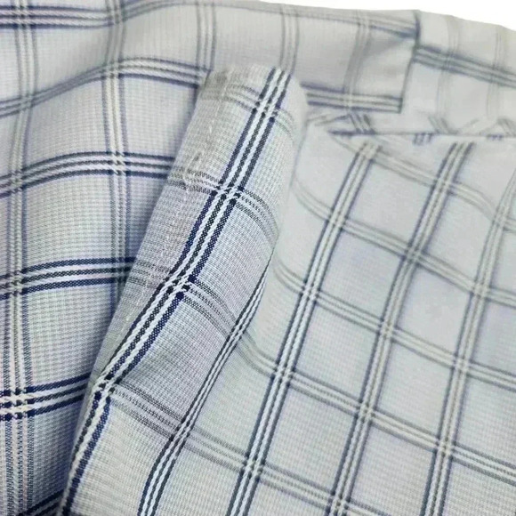 Nordstrom Smartcare Button Shirt Size 16 33 Wrinkle Free Cotton Blue White *READ - Picture 11 of 11